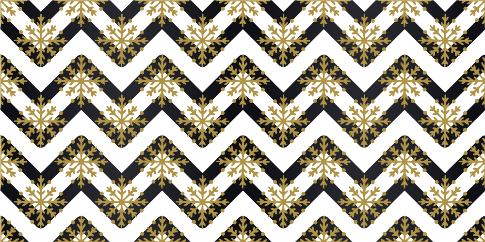 Vianočný vinylový koberec zlaté snehové vločky na vlnkách - Tenstickers