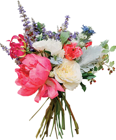 Vinylový koberec s kvetmi geometrický kytica - Tenstickers