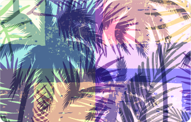 Vinylový koberec s kvetmi v retro palmách - Tenstickers