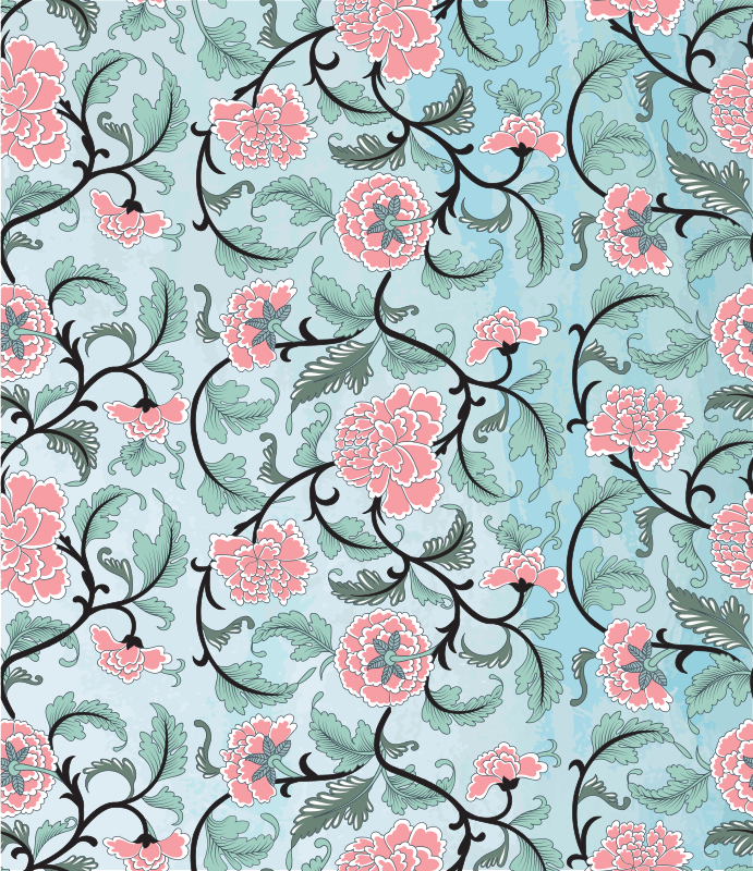 Vinylový koberec s kvetmi japonských kvetov - Tenstickers