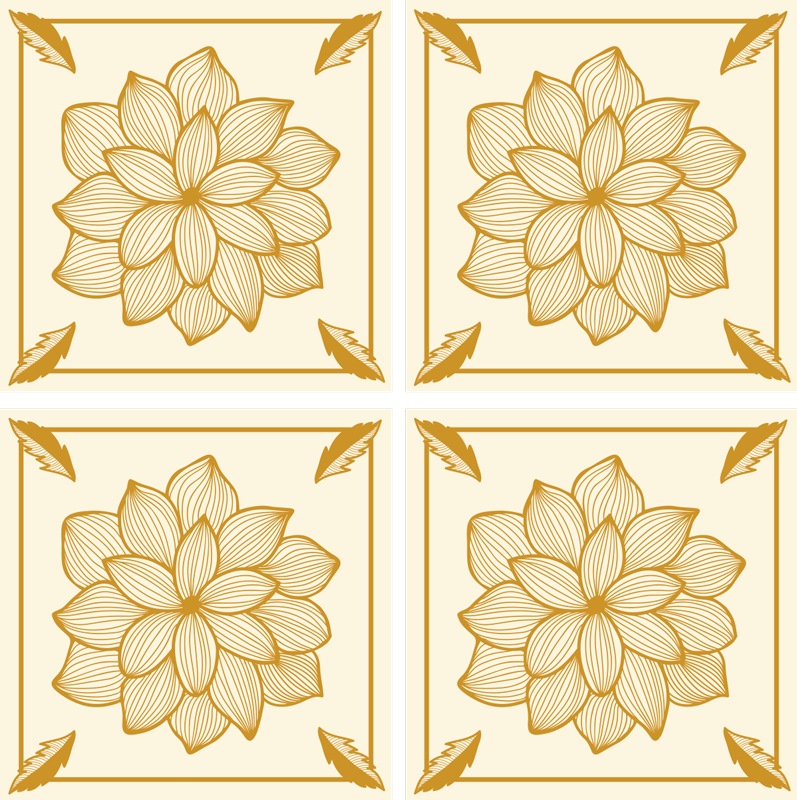 Vinylový koberec s kvetmi bandada paisley - Tenstickers