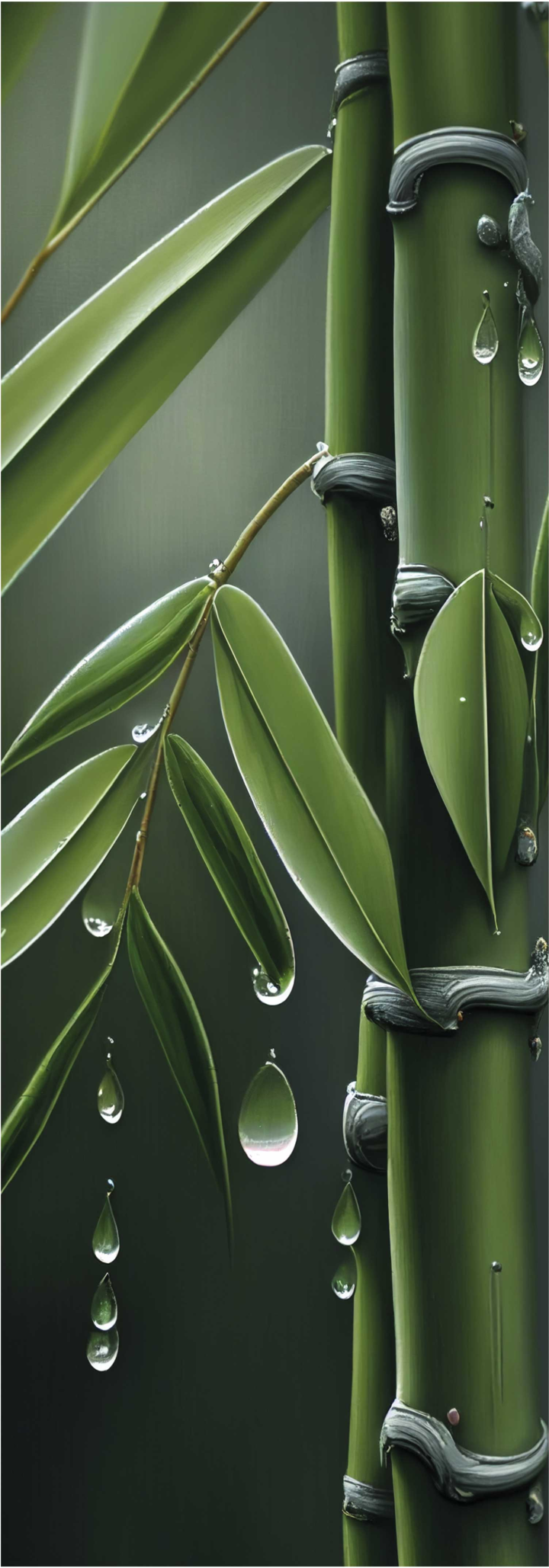 Vinylový koberec s kvetmi bambus s kvapkami - Tenstickers