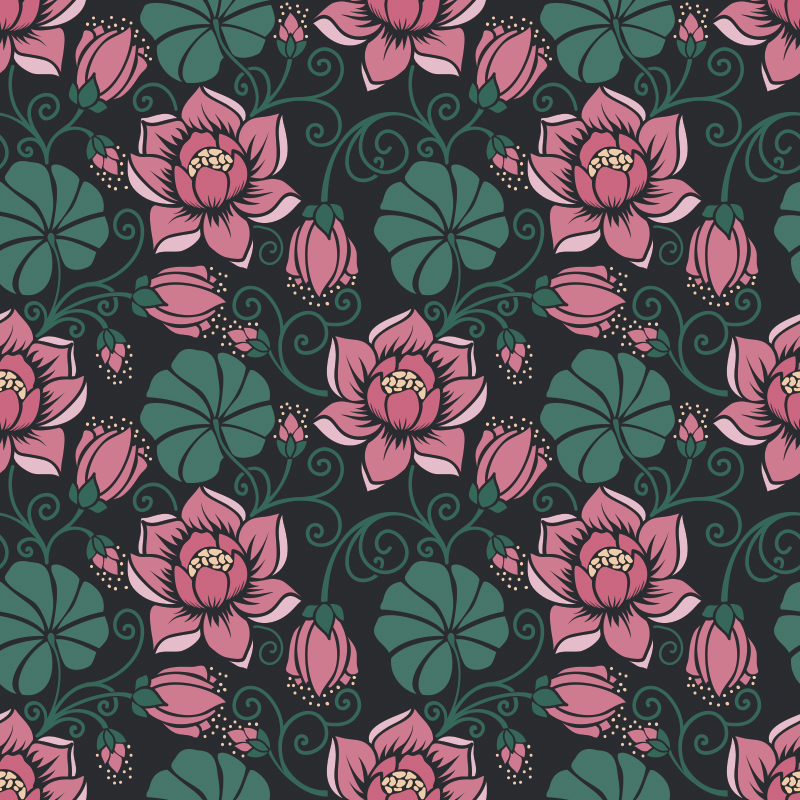 Vinylový koberec s kvetmi kvetnaté popínavé rastliny - Tenstickers