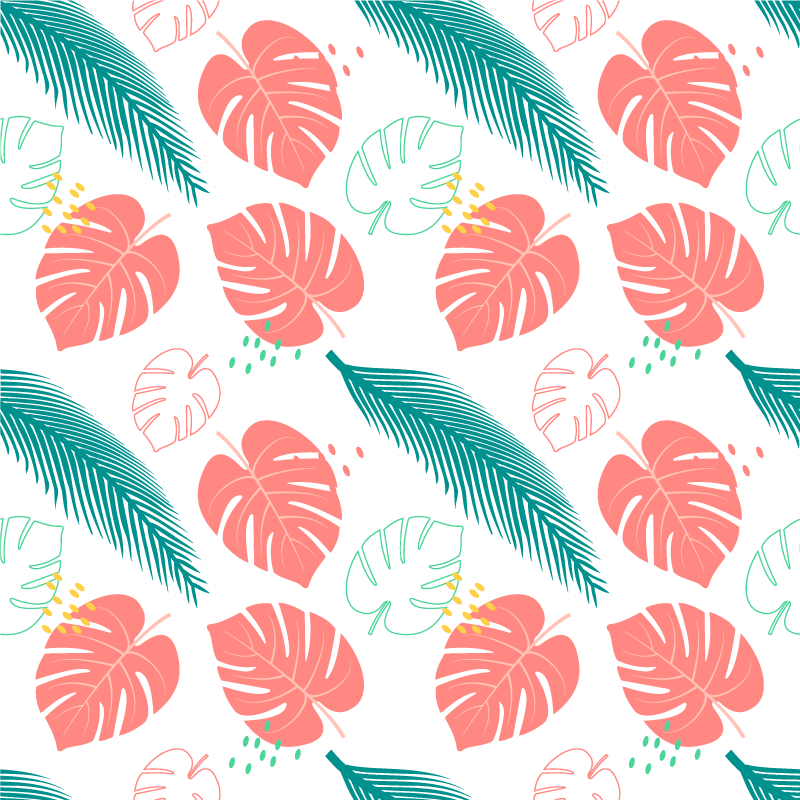 Vinylový koberec s kvetmi v ružovom tropickom vzore - Tenstickers