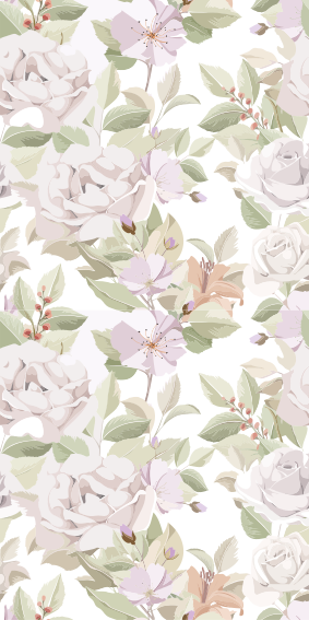 Vinylový koberec s kvetmi elegantný kvetinový vzor - Tenstickers