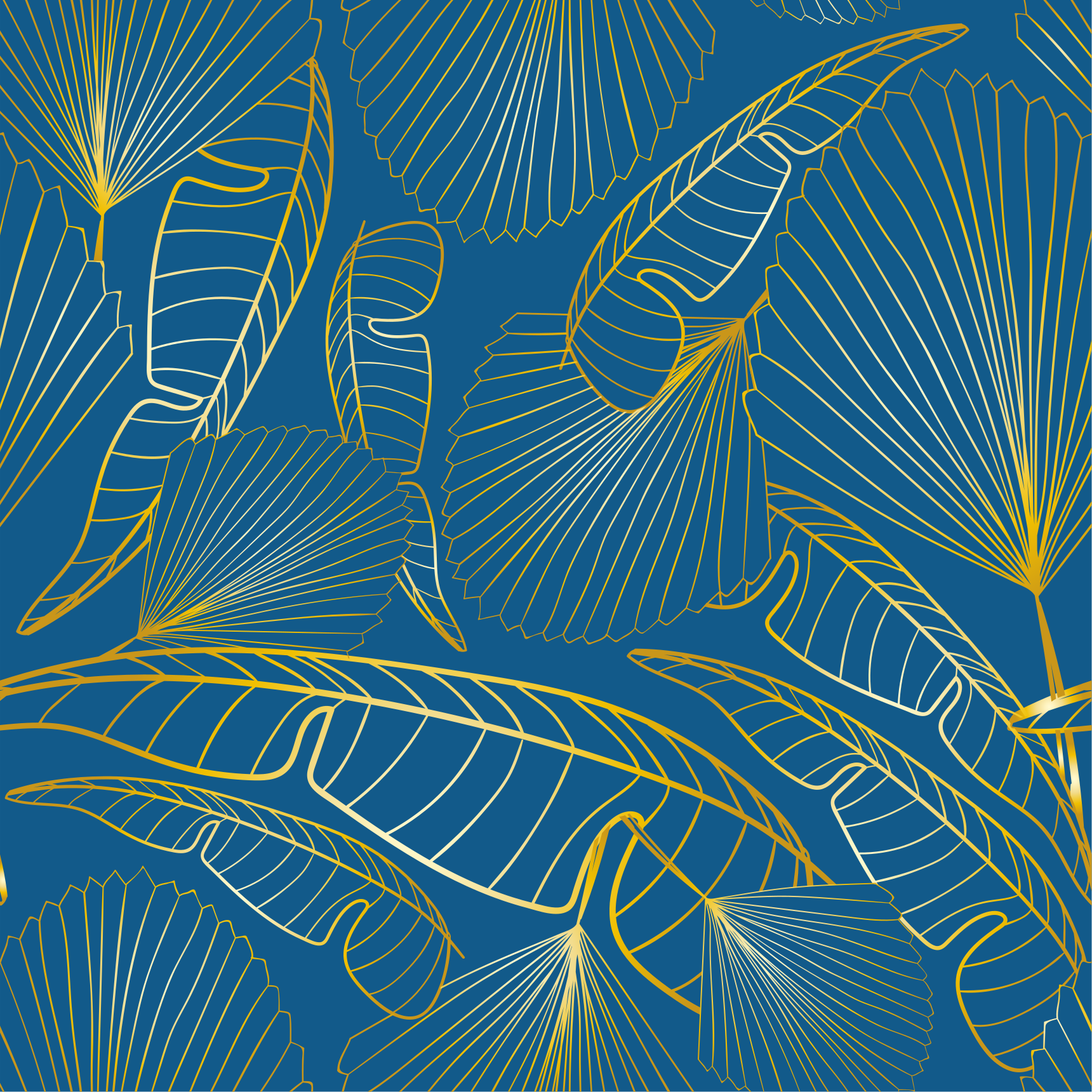 Vinylový koberec s kvetmi zlaté listy - Tenstickers