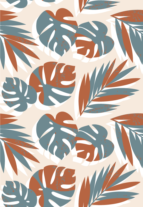 Vinylový koberec s kvetmi veľkých zelených rastlín do skla - Tenstickers