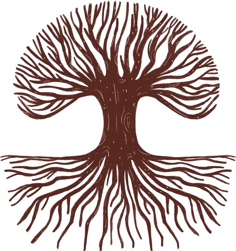 Vinylový koberec s kvetmi strom života s dlhými koreňmi - Tenstickers