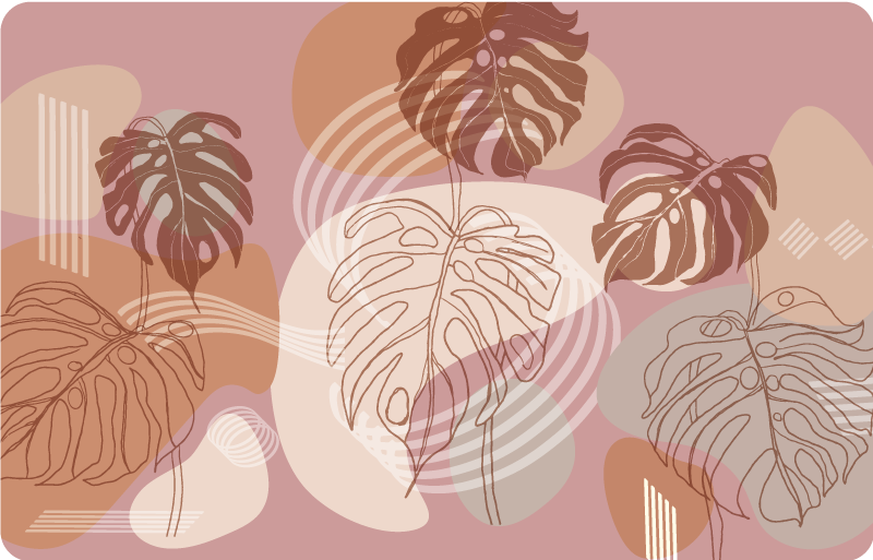 Vinylový koberec s kvetmi nepretržitý listový skic - Tenstickers