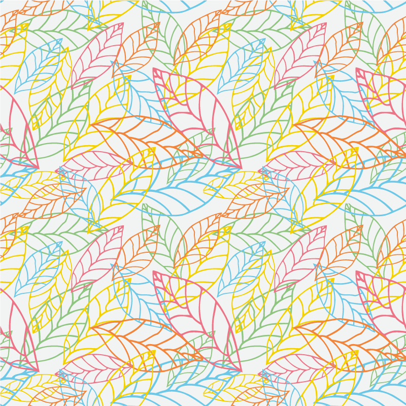 Vinylový koberec s kvetmi v dizajne neonových listov - Tenstickers