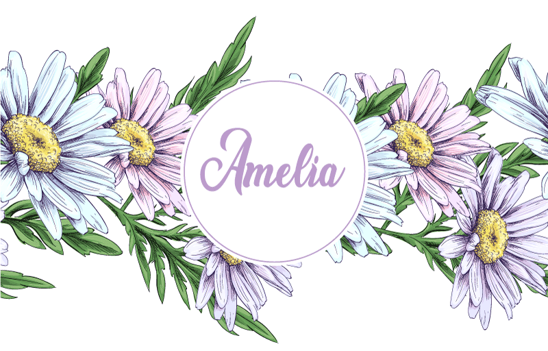 Vinylový koberec s kvetmi dizajn s menom - Tenstickers