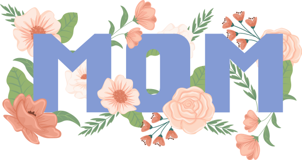 Vinylový koberec s kvetmi ilustrovaný pre mamu - Tenstickers