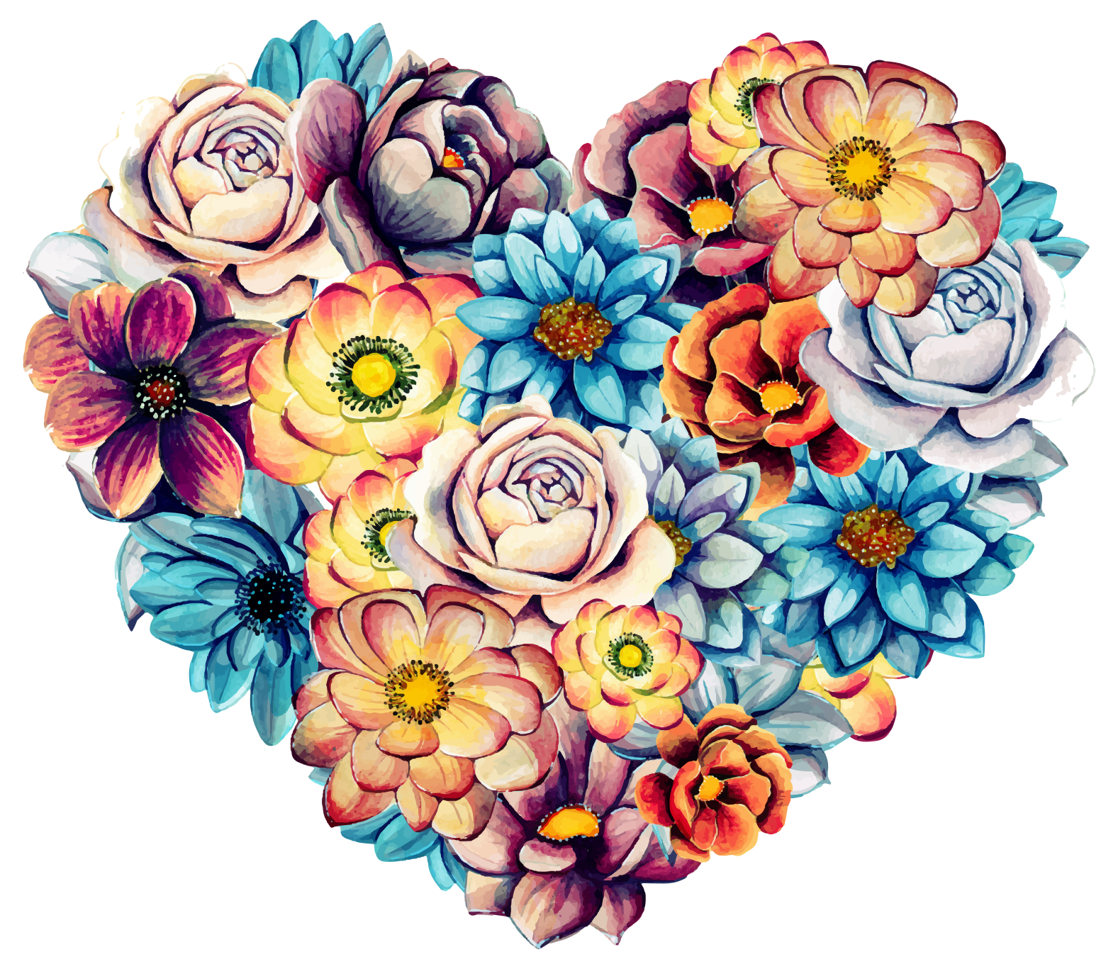 Vinylový koberec s kvetmi krásne srdce plné kvetov - Tenstickers