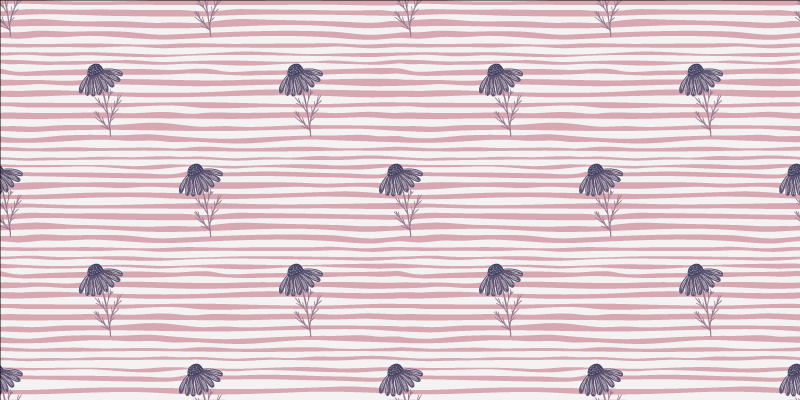 Vinylový koberec s kvetmi v fialových sedmokráskach - Tenstickers