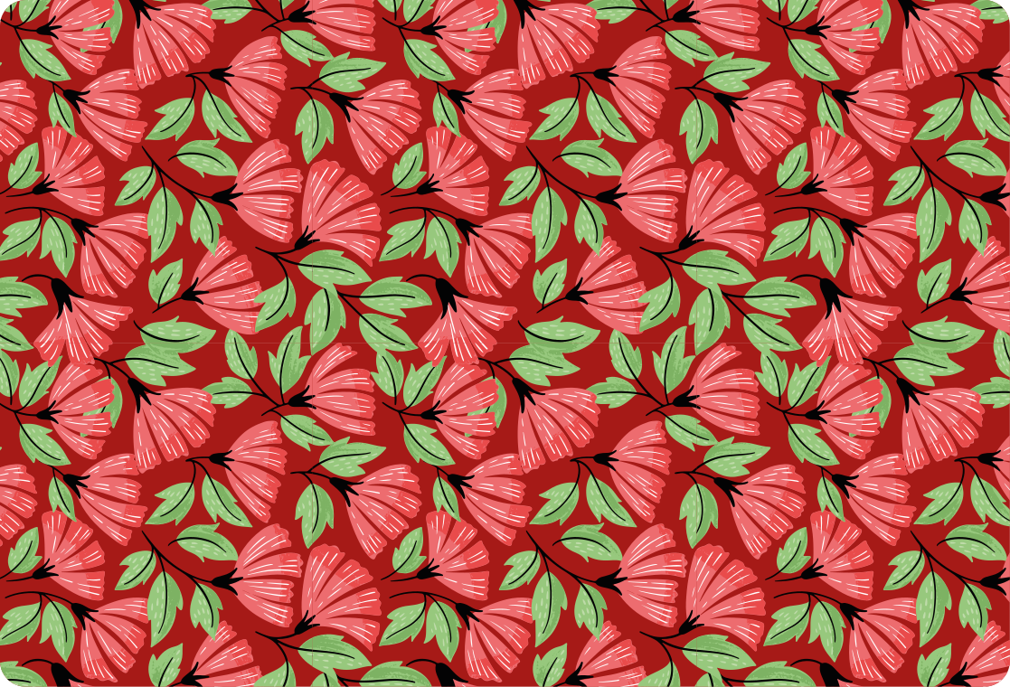 Vinylový koberec s kvetmi v vintage červenom vzore - Tenstickers