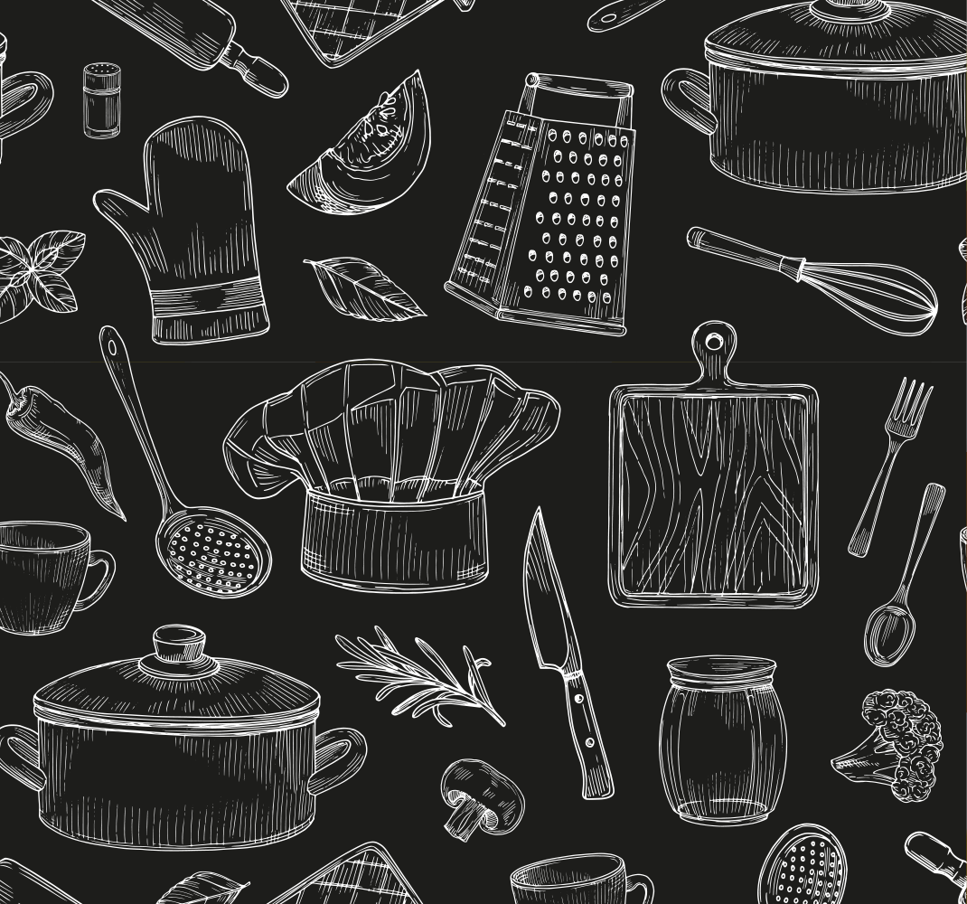 Vinylový koberec do kuchyne elegantné príbory - Tenstickers