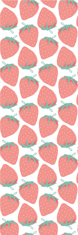 Vinylový koberec do kuchyne bezšvový jahodový vzor pastel - Tenstickers