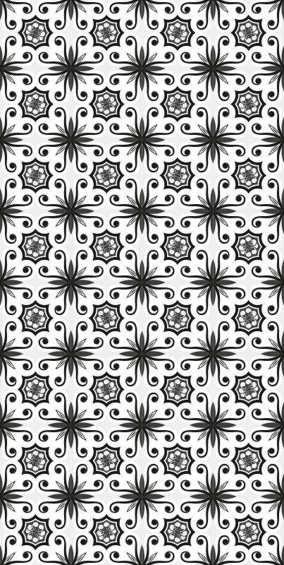 Vinylový koberec do kuchyne v retro čiernej dlažbe - Tenstickers