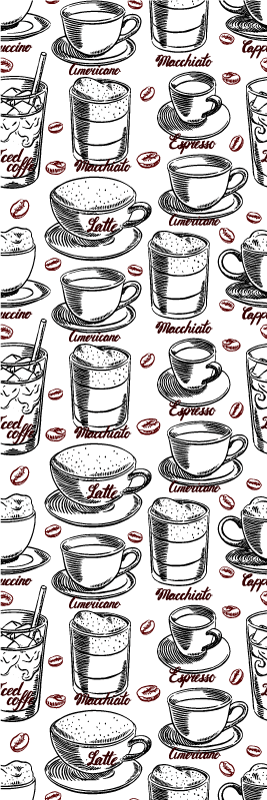 Vinylový koberec do kuchyne s kávovým vzorom - Tenstickers
