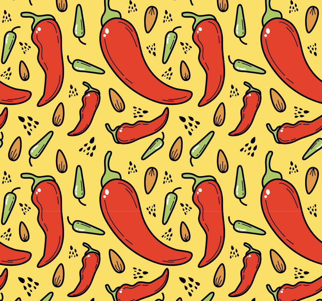 Vinylový koberec do kuchyne červené a zelené chilli - Tenstickers