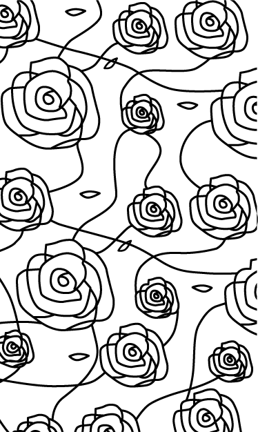 Vinylový koberec do kúpeľne s minimalistickými ružami - Tenstickers
