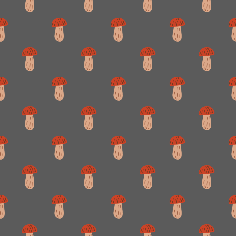 Vinylový koberec s kvetmi klasické huby na šedom pozadí - Tenstickers