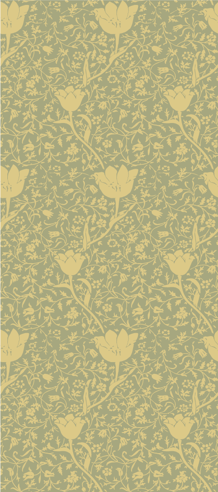 Vinylový koberec s kvetmi v zlatých a zelených odtieňoch - Tenstickers