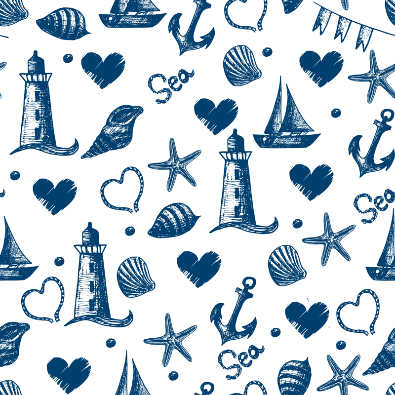 Vinylový koberec s kvetmi námornícky vzor - Tenstickers