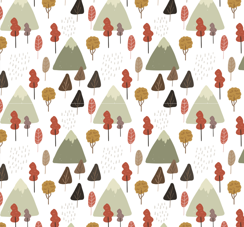 Vinylový koberec s kvetmi a hravými stromčekmi - Tenstickers