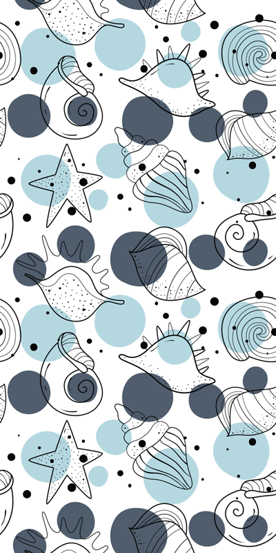 Vinylový koberec s kvetmi v štýlových vzoroch mušlí - Tenstickers