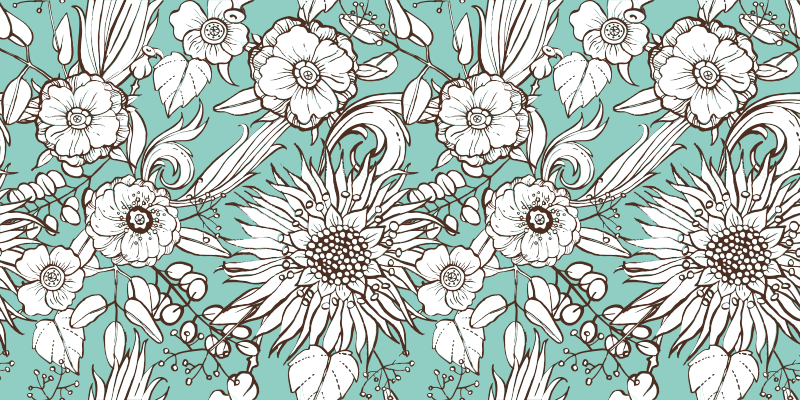 Vinylový koberec s kvetmi kolekcia kvetinových motívov - Tenstickers