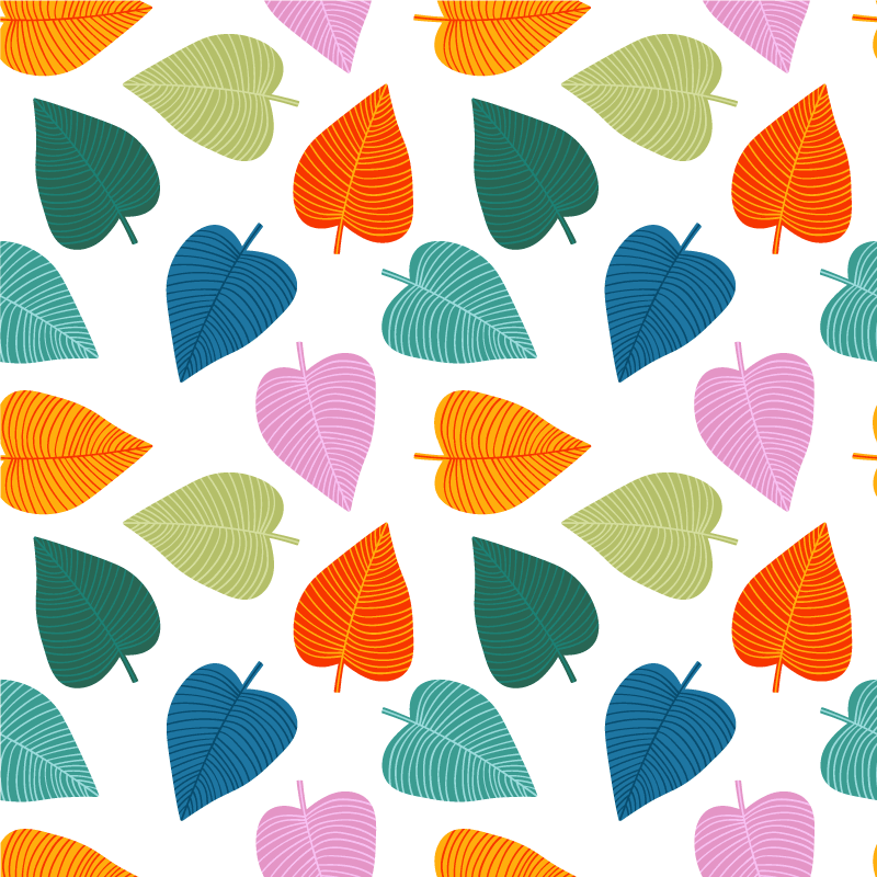 Vinylový koberec s kvetmi v živých listových motívoch - Tenstickers