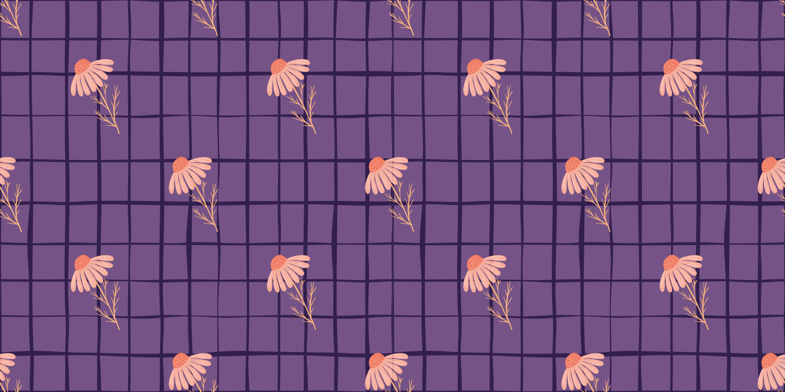 Vinylový koberec s kvetmi fialovým motívom - Tenstickers