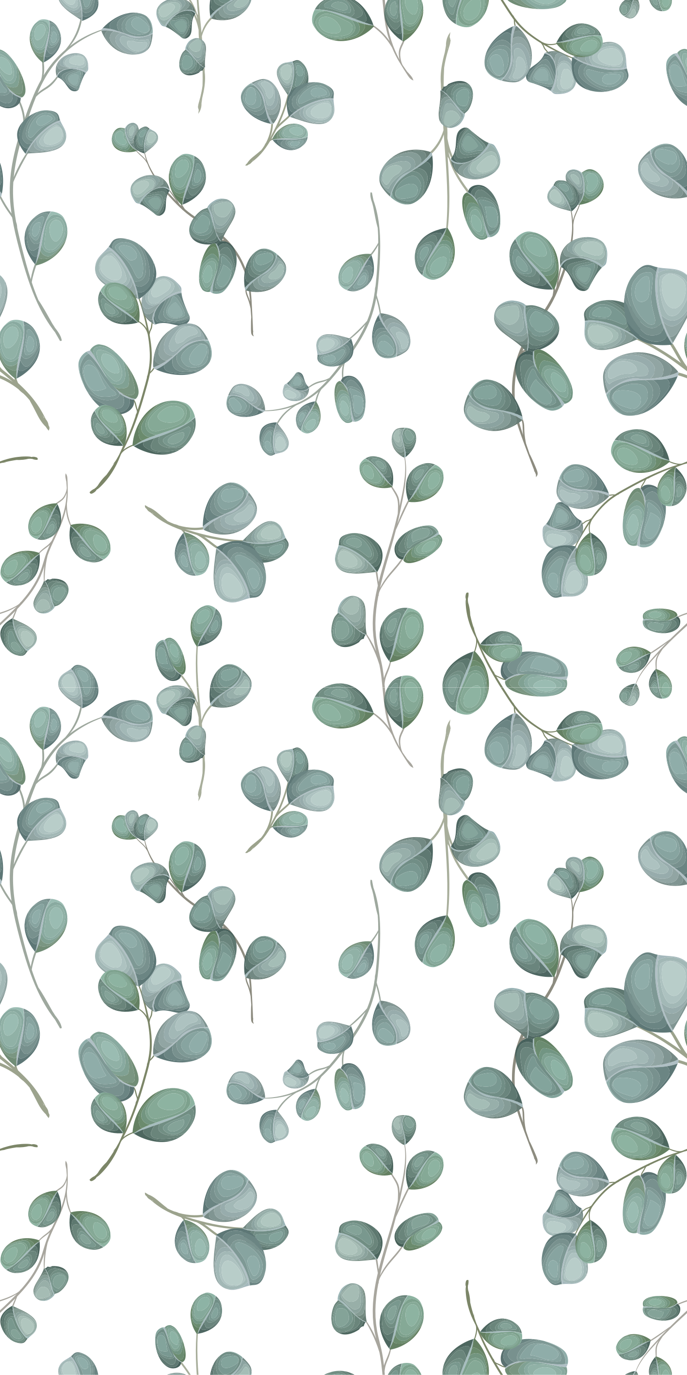 Vinylový koberec s kvetmi v dizajne eukalyptu - Tenstickers