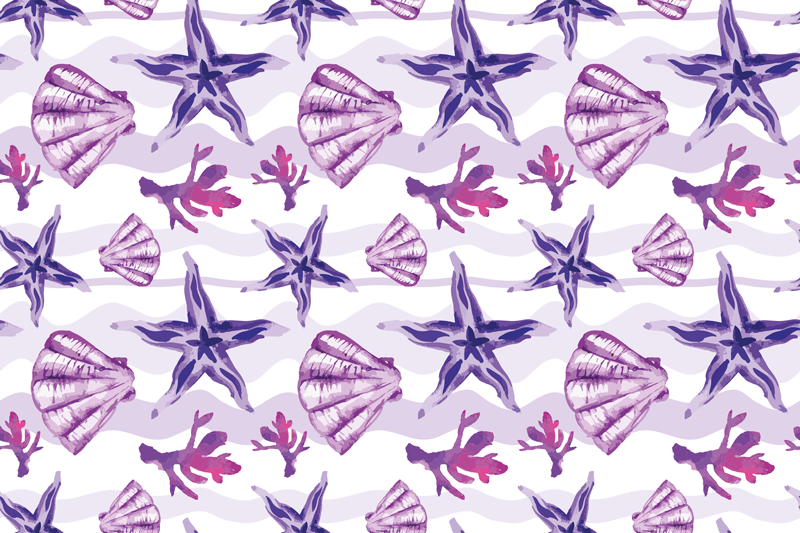 Vinylový koberec s kvetmi vzor koralovej mušle - Tenstickers