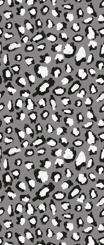 Vinylový koberec zvierací vzor šedobiely leopard - Tenstickers