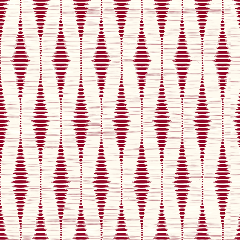Vinylový koberec s geometrickými tvarmi Červený ikat - Tenstickers