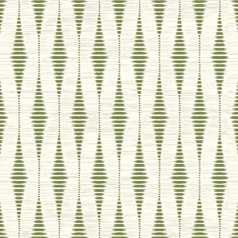 Vinylový koberec s geometrickými tvarmi machovo zelený ikat - Tenstickers