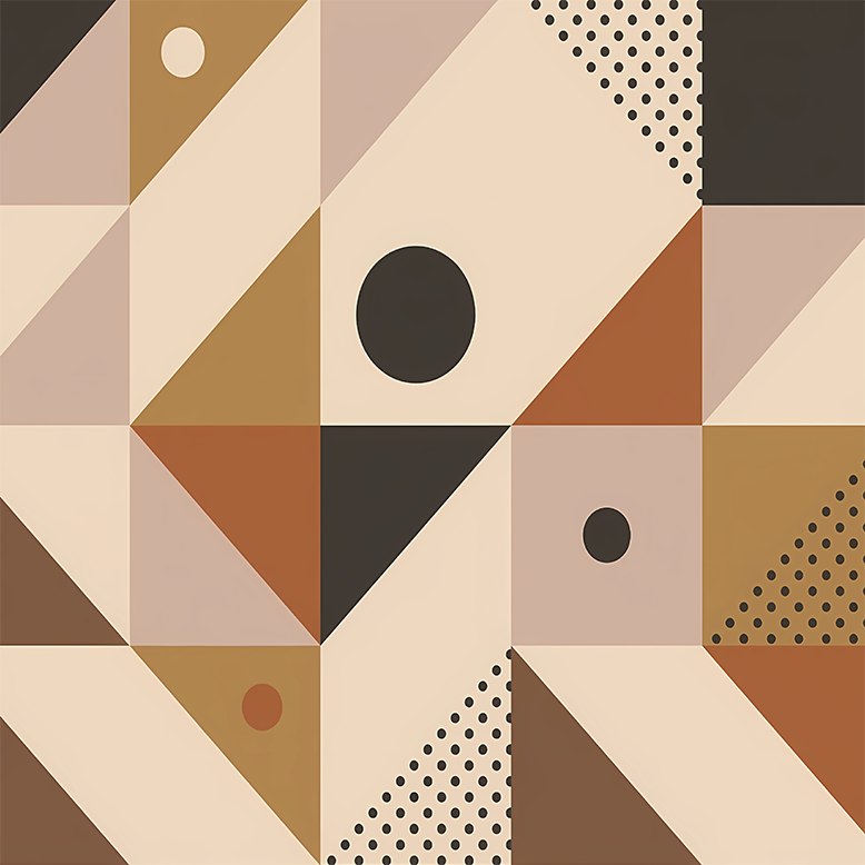 Vinylový koberec s geometrickými tvarmi hnedý patchwork - Tenstickers