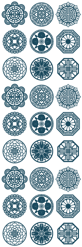 Vinylový koberec s geometrickými tvarmi kórejské vzory - Tenstickers