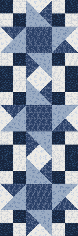 Vinylový koberec s geometrickými tvarmi v modrom patchworku - Tenstickers