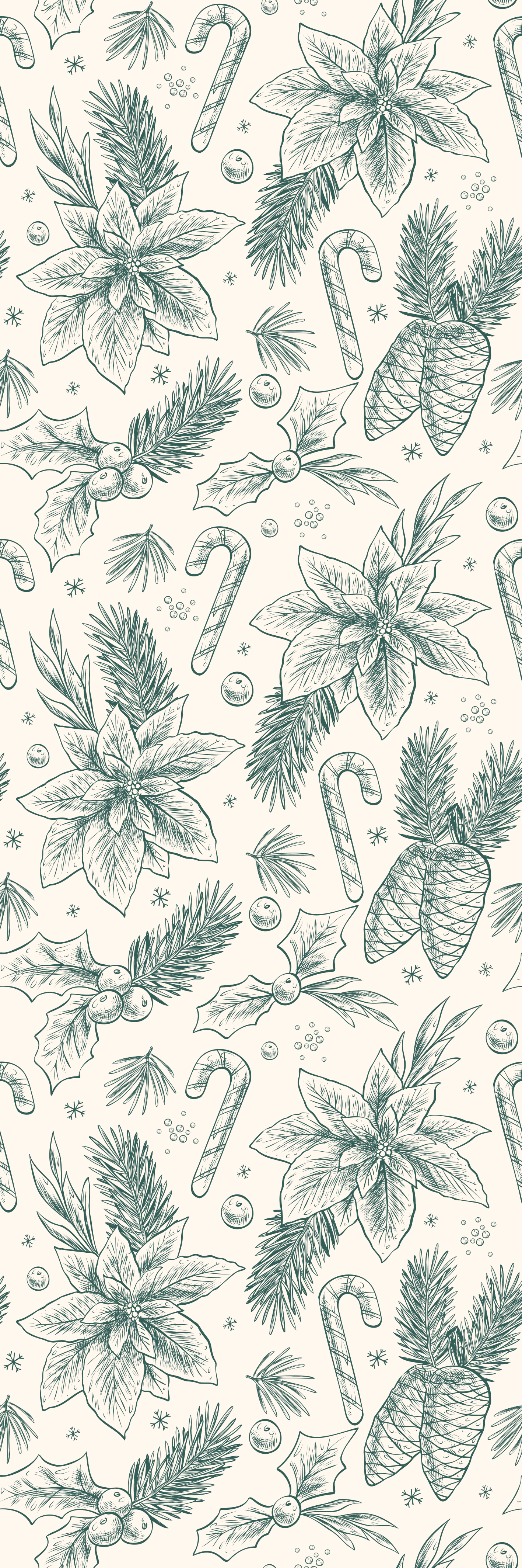 Vianočný vinylový koberec s ručne kresleným vzorom darčekov - Tenstickers