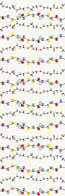 Vianočný vinylový koberec farebné vianočné svetlá - Tenstickers