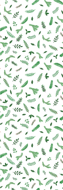 Vianočný vinylový koberec s motívom lístia - Tenstickers