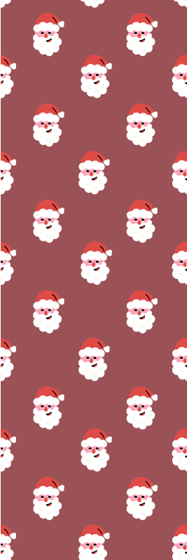 Vianočný vinylový koberec so vzorom santa clausa v červenej - Tenstickers