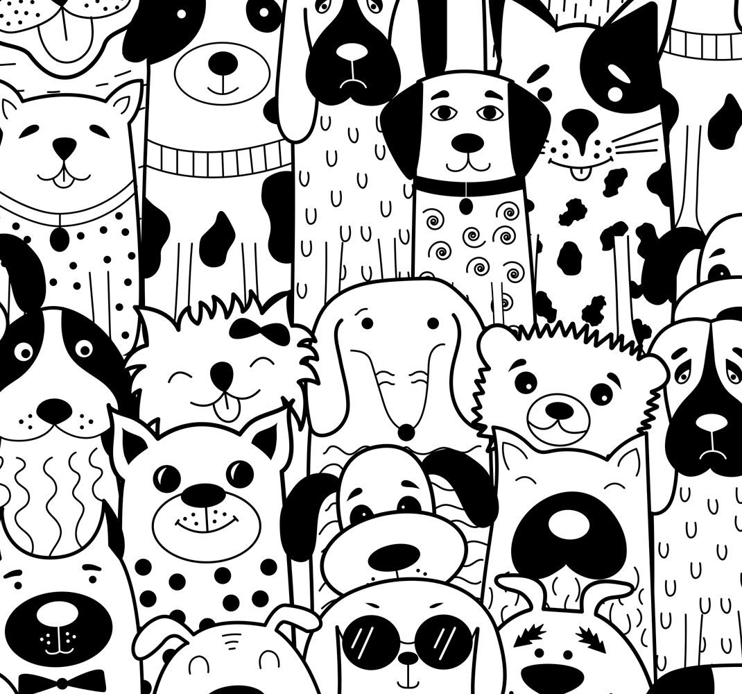 Vinylový koberec do spálne so vzorom psov - Tenstickers