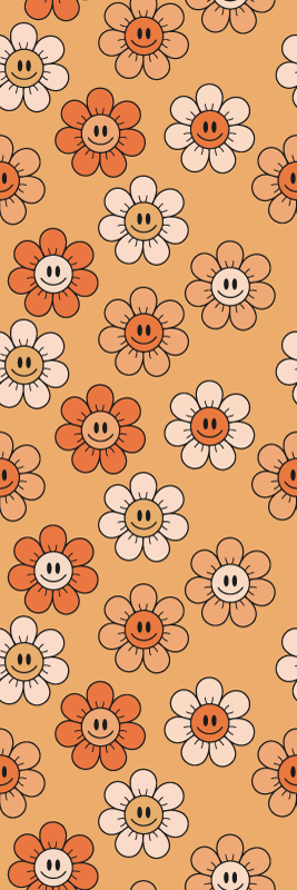 Vinylový koberec do spálne s oranžovými úsmevmi - Tenstickers