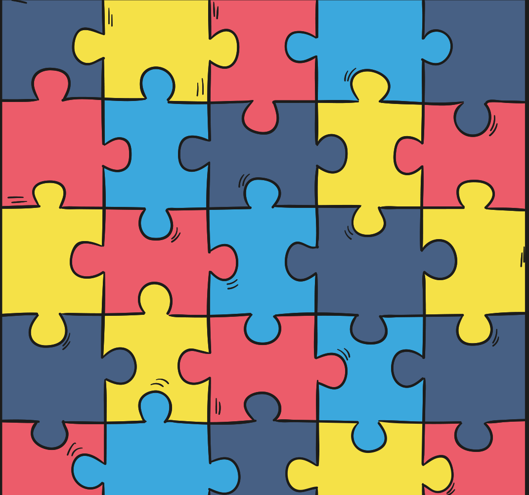 Vinylový koberec do spálne dúhový puzzle - Tenstickers