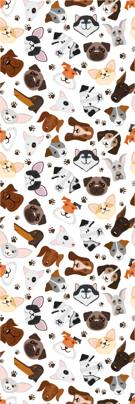 Vinylový koberec do spálne pre milovníkov psov - Tenstickers