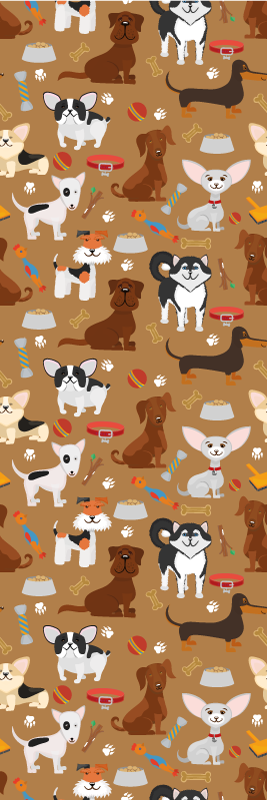 Vinylový koberec do spálne s rôznymi roztomilými psami - Tenstickers